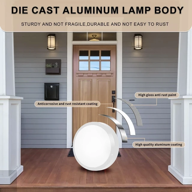 Alt view image 3 of 7 - Flush Mount Ceiling Light, Die-Cast Aluminium Fully Sealed Moisture Resistant Light, Modern Minimalist Wall Sconce.11 Inch, 20W, 3000K, IP65 Rainproof, for Walls or Ceilings in Wet Areas.