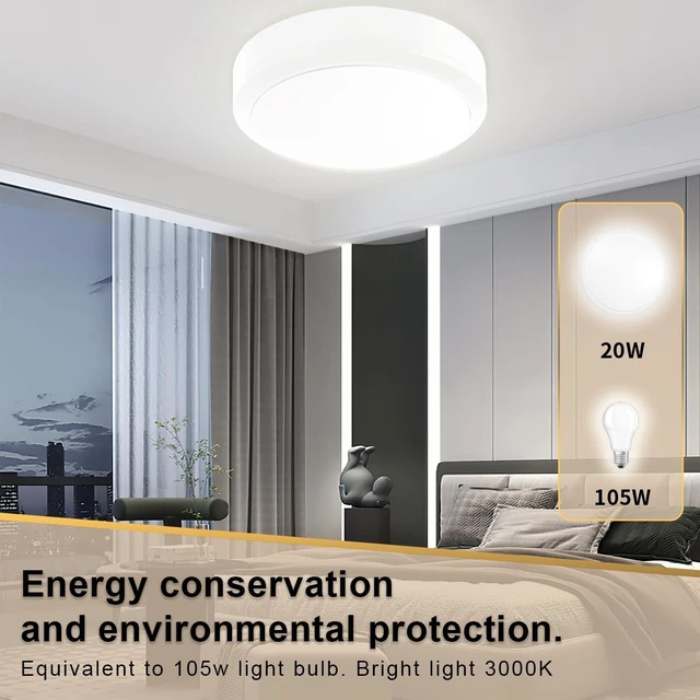 Alt view image 5 of 7 - Flush Mount Ceiling Light, Die-Cast Aluminium Fully Sealed Moisture Resistant Light, Modern Minimalist Wall Sconce.11 Inch, 20W, 3000K, IP65 Rainproof, for Walls or Ceilings in Wet Areas.