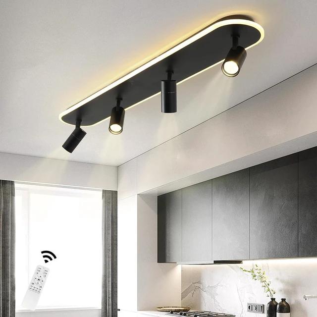 Main image of Jaycomey LED Track Lighting Fixtures Ceiling, 58W Adjustable Ceiling Spotlights with Remote, Dimmable 3000K-6500K Modern Kitchen Ceiling Light for Living Room Bedroom Dining Room Hallway Black