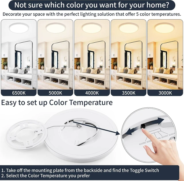 Alt view image 3 of 7 - 4Pcs 9 Inch Light Fixtures Ceiling Mount Bathroom Bedroom Closet Led Lights