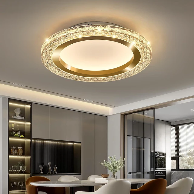 Alt view image 6 of 7 - UOFUS 28W Gold LED Flush Mount Ceiling Light 12inch Modern Round Ceiling Light Fixture 3000K-6000K Super Bright Circle Ceiling Lamp for Bedroom Kitchen Bathroom Entryway Hallway Stairwell