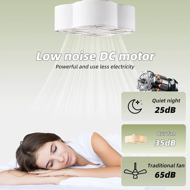 Alt view image 3 of 7 - Caged Ceiling Fan with Light, Boho Flush Mount Ceiling Fan with Lights Remote Control, Rattan with 6 Speeds for Bedroom, Living Room, Foyer, Nursery