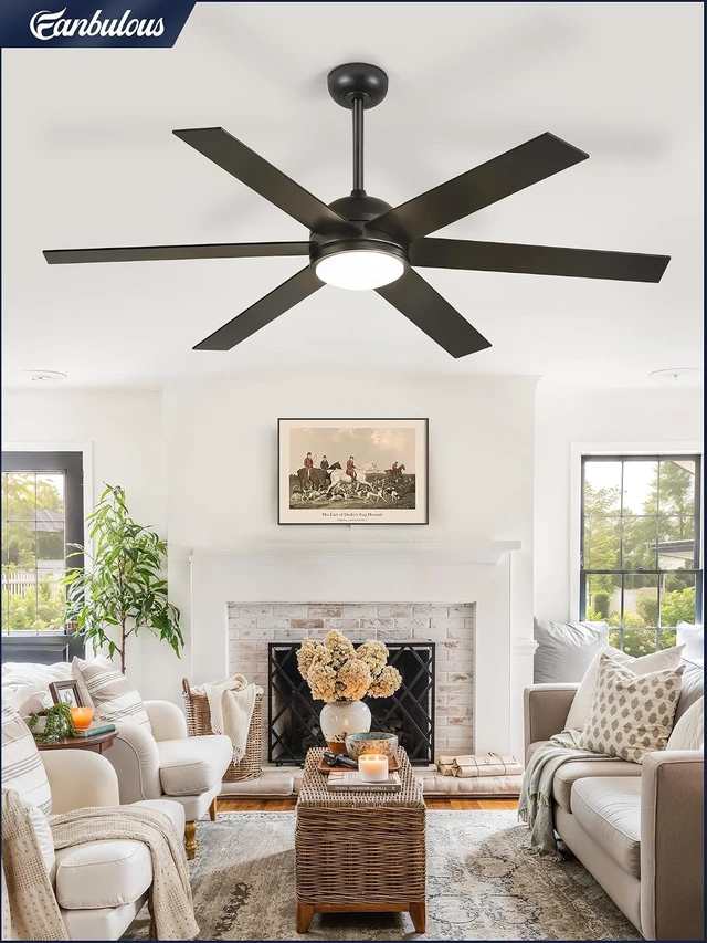 Alt view image 7 of 7 - Fanbulous 58 Inch Black Ceiling Fans with 3 CCT Lights and Remote