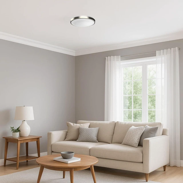 Alt view image 5 of 7 - 13" LED Flush Mount Ceiling Light Brushed Nickel Dimmable Adjustable Color Temperature Cozy Warm to Cool White Daylight 2700K 3000K 3500K 4000K 5000K Selectable 5CCT (13 inches)