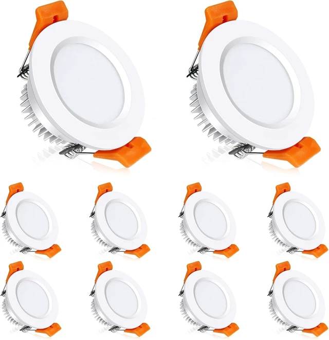 Main image of inShareplus 2 Inch LED Recessed Lighting, 10 Pack Canless Downlights, 3W (35W Equivalent), Dimmable, 5000K Daylight White, CRI80, 250LM, Ultra-Thin with LED Driver for Kitchen, Hallway, Cabinet