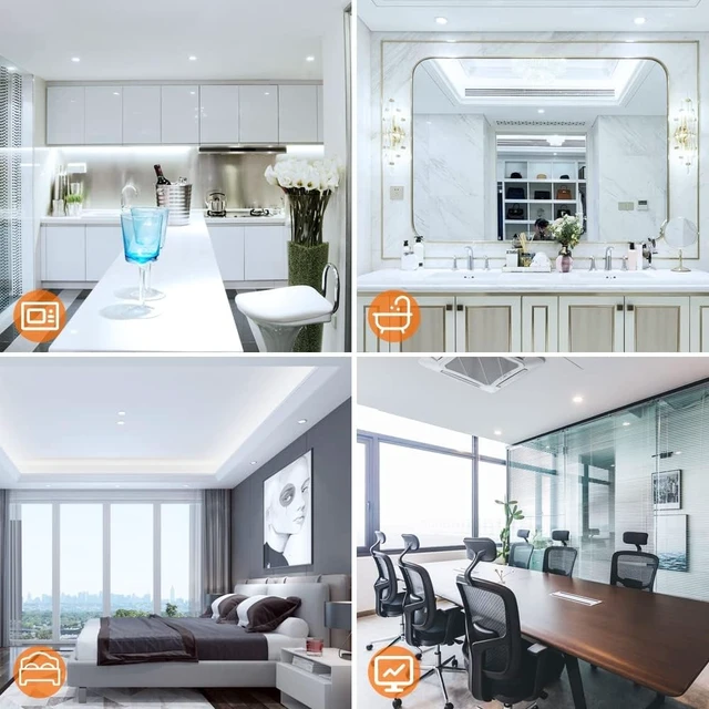 Alt view image 5 of 5 - inShareplus 2 Inch LED Recessed Lighting, 10 Pack Canless Downlights, 3W (35W Equivalent), Dimmable, 5000K Daylight White, CRI80, 250LM, Ultra-Thin with LED Driver for Kitchen, Hallway, Cabinet