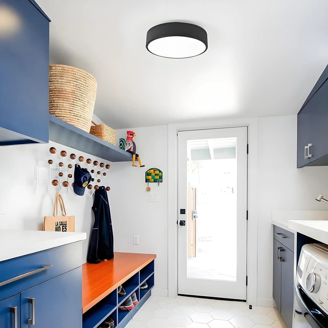 Alt view image 5 of 7 - 2-Light Modern Black Flush Mount Ceiling Light 11.8 Inch
