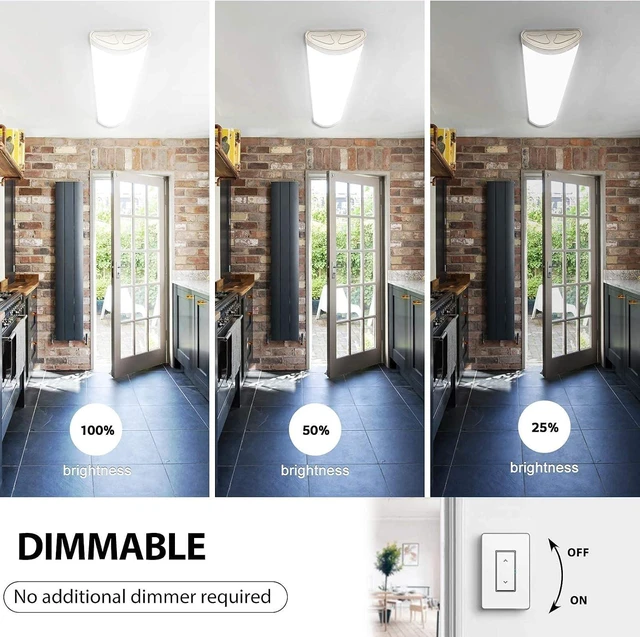 Alt view image 2 of 7 - 4FT Dimmable LED Kitchen Puff Ceiling Light 40W 4000K, 2 Pack