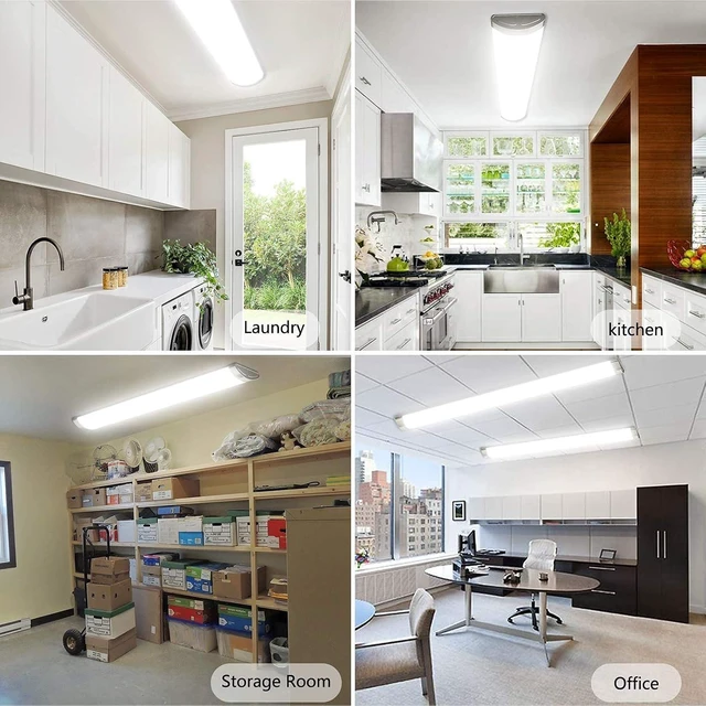 Alt view image 5 of 7 - 4FT Dimmable LED Kitchen Puff Ceiling Light 40W 4000K, 2 Pack