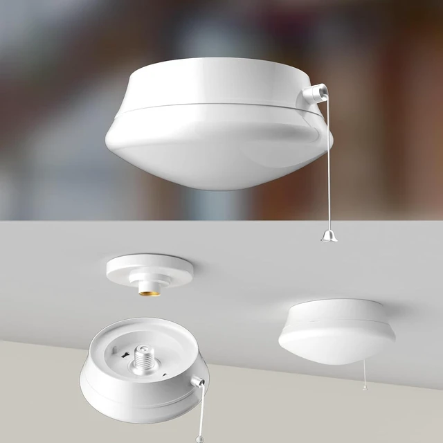 Main image of Lightdot 2 Pack 7 Modern LED Ceiling Light with Pull Chain 12W 4000K, 1300lm, 125W E26 Bulb Replacement, Energy Saving Flush Mount Lighting for Closets/Bedroom/Corridor
