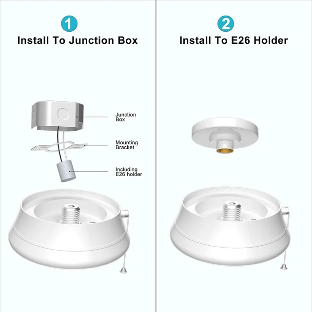Alt view image 5 of 7 - Lightdot 2 Pack 7 Modern LED Ceiling Light with Pull Chain 12W 4000K, 1300lm, 125W E26 Bulb Replacement, Energy Saving Flush Mount Lighting for Closets/Bedroom/Corridor