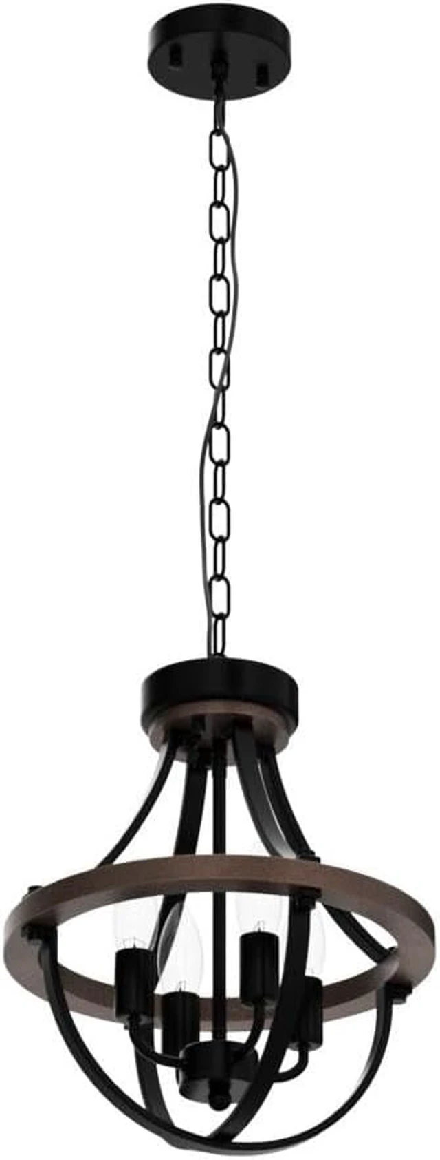Alt view image 4 of 7 - Farmhouse Chandelier, Modern Hanging Pendant Lighting, 4-Light Rustic Ceiling Light Fixture, Vintage Chandelier for Hallway Foyer Dining Room Entryway Kitchen Island Bedroom