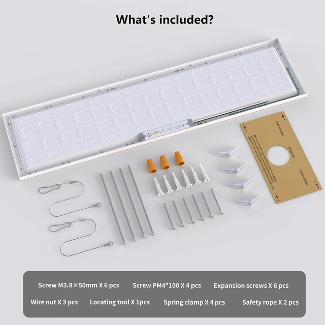 Alt view image 7 of 7 - AIKVSXER 4Pack 1x4 LED Flat Panel Light, 50W Surface Mount Ceiling Fixture