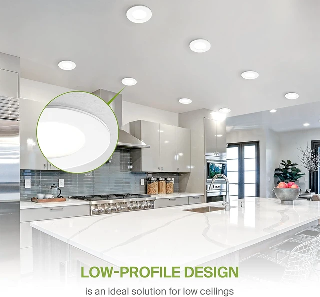 Alt view image 4 of 7 - ASD 6 Pack 3 Inch LED Recessed Light 6W, 5 CCT 2700K-5000K CRI90+, IC Rated Ultra Thin Dimmable Ceiling Lights with J Box, Canless Wafer Downlight, Round Slim Panel Lighting, UL Energy Star, White