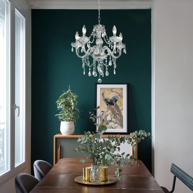 Alt view image 4 of 7 - Acrylic Crystal Clear Chandelier 5-Light Pendant Ceiling Lighting Fixture
