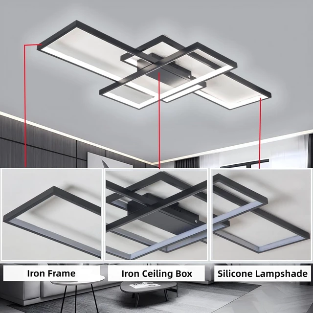 Alt view image 7 of 7 - 31 45W Modern Ceiling Light 3000-6500K Dimmable Kitchen Light Fixtures