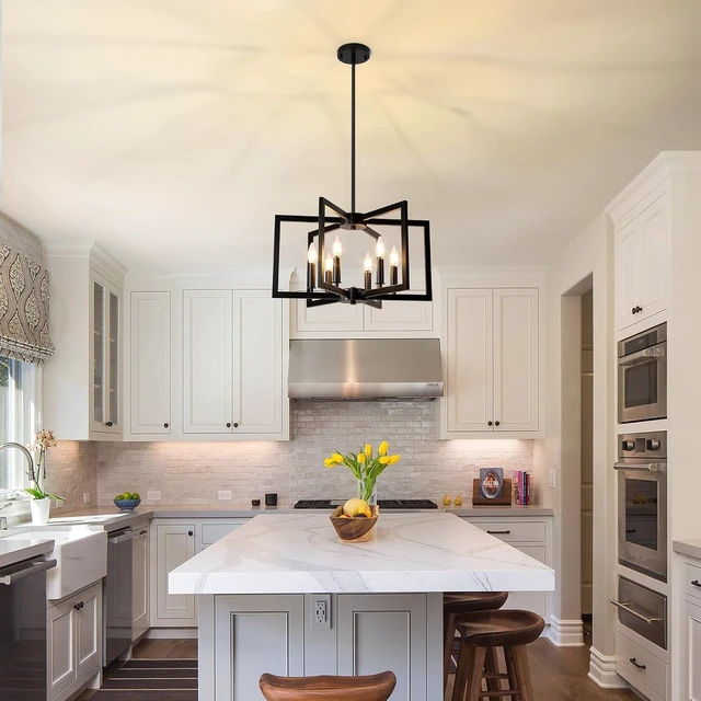 Alt view image 5 of 7 - Bairth 20"-62" Height Adjustable Black Kitchen Chandelier for Dining Room