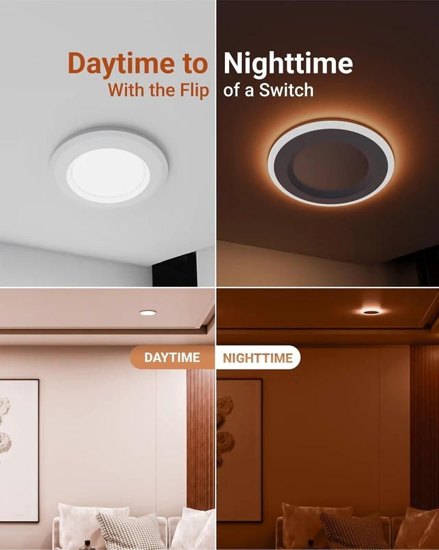 Alt view image 3 of 7 - Sunco 12 Pack 5/6 Inch LED Recessed Light with Night Light, 5CCT