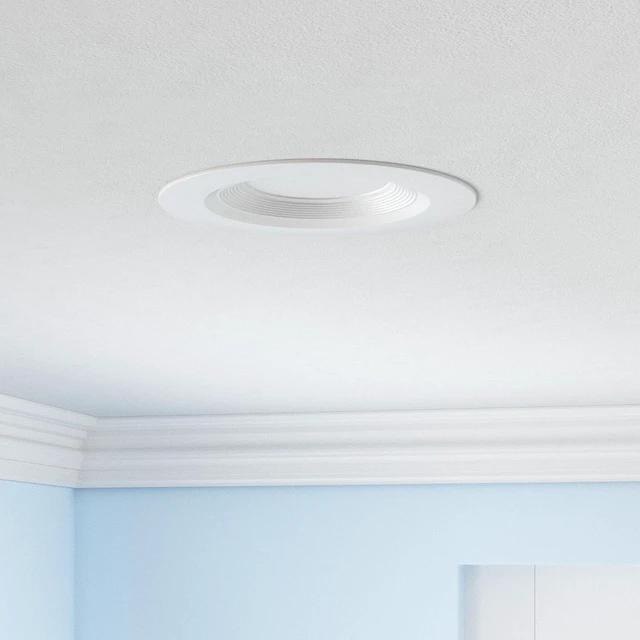 Alt view image 2 of 7 - 12 Pack 5/6 Inch 5CCT LED Recessed Lighting Retrofit, 2700K/3000K/4000K/5000K/6500K Selectable, Dimmable Can Lights with Baffle Trim, 12W=150W, High Brightness 1000LM, IC& Wet Rated, ETL&FCC Certified