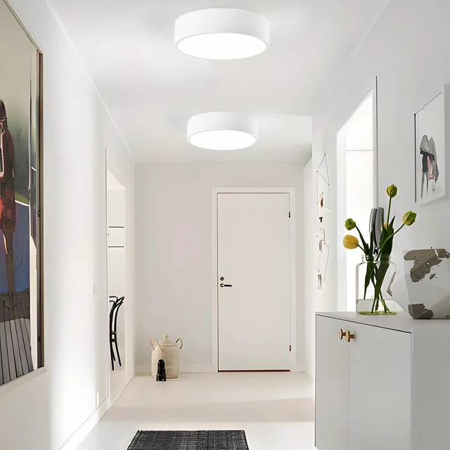Alt view image 3 of 7 - 2-Light Modern White Flush Mount Ceiling Light 11.8 Inch