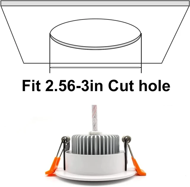 Alt view image 4 of 7 - 3 Inch LED Recessed Lighting, Dimmable Downlight 5W (40W Halogen Equivalent), CRI 80, 3000K Warm White, Ceiling Light with LED Driver (10 Pack)