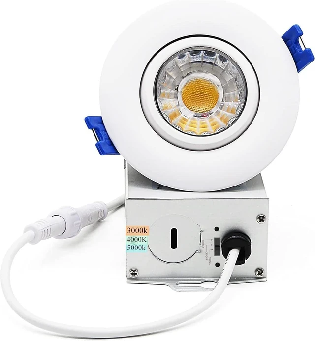 Main image of 3 Inch Waterproof Recessed Shower Light, 9W LED Gimbal Recessed Lighting, 3CCT Adjustable Canless Ceiling Downlight for Bathroom, Kitchen, Bedroom