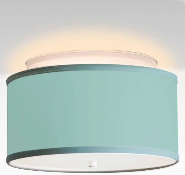 Main image of Moderne Flush Mount Conversion Kit 14"w Island Paridise Blue Drum Lampshade