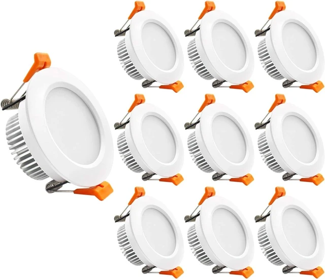 Main image of 3 Inch LED Recessed Lighting, Dimmable Downlight 5W (40W Halogen Equivalent), CRI 80, 3000K Warm White, Ceiling Light with LED Driver (10 Pack)