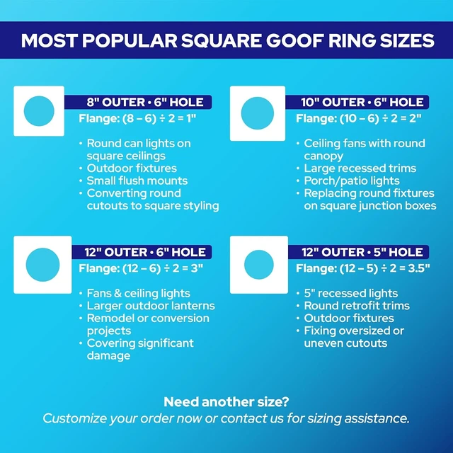 Alt view image 3 of 7 - KASTLITE Square/Round Goof Rings, Custom .080" Acrylic Trim Ring, 2-Pack