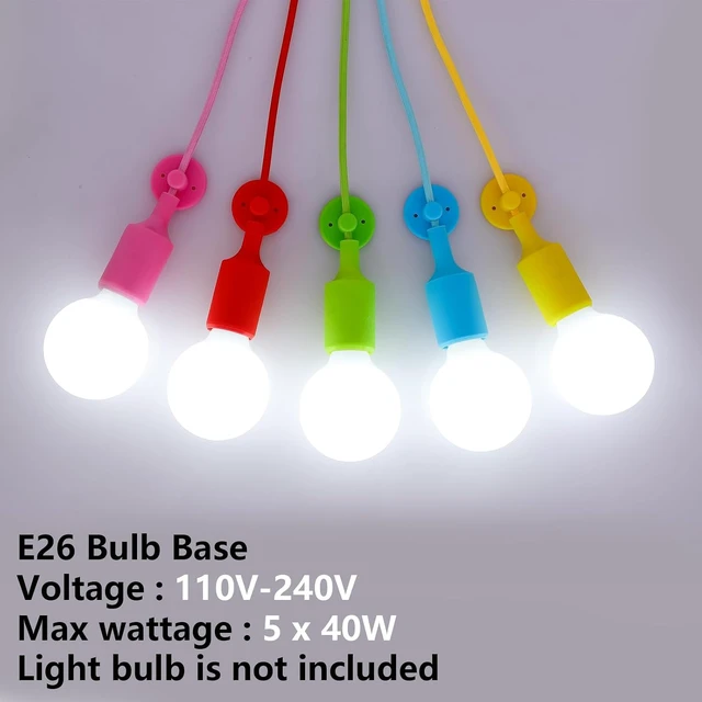 Alt view image 4 of 7 - Spider Colorful Pendant Light, 5-Light DIY Adjustable Kids Ceiling Lamp