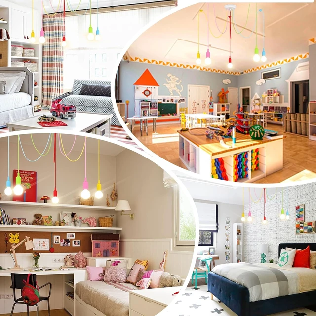 Alt view image 6 of 7 - Spider Colorful Pendant Light, 5-Light DIY Adjustable Kids Ceiling Lamp