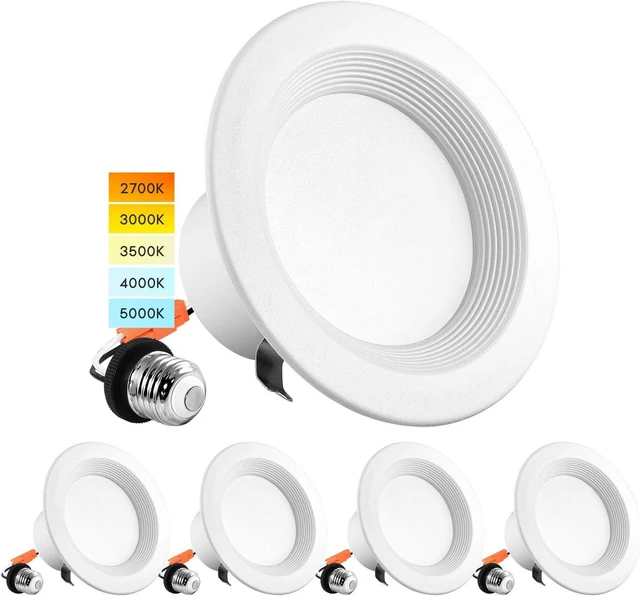 Main image of LUXRITE 4 Inch LED Recessed Can Lights, 10W=60W, 750 Lumens (4 Pack)