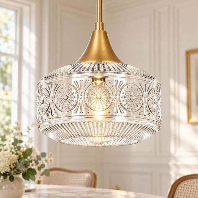 Main image of Vintage Gold Pendant Light Adjustable Kitchen Pendant Lighting over Island