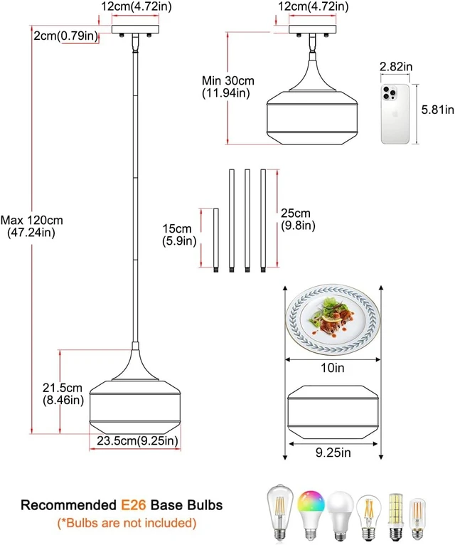 Alt view image 5 of 7 - Vintage Gold Pendant Light Adjustable Kitchen Pendant Lighting over Island