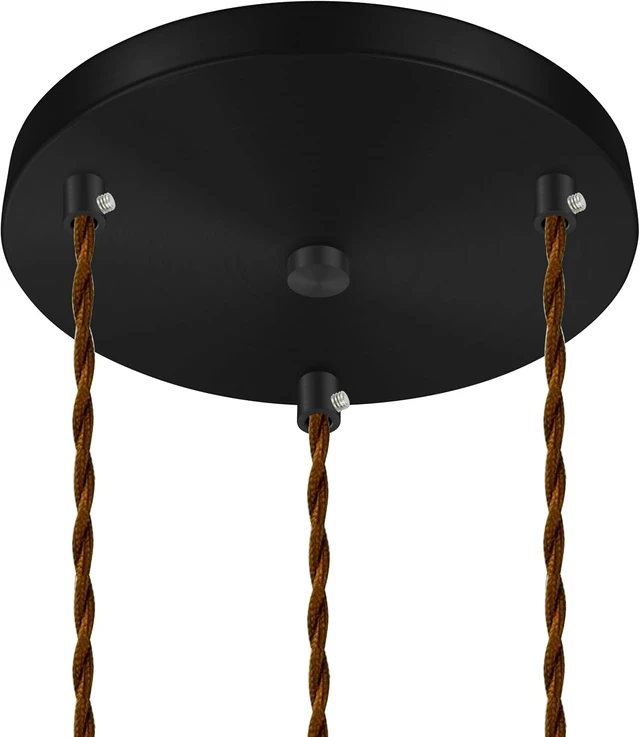 Alt view image 4 of 7 - 10 Inches Light Canopy Kit, Heavy Duty Replacement Ceiling Cover Plate & Mounting Hardware for 3-Light Cluster Pendant Lighting Fixture (Black)