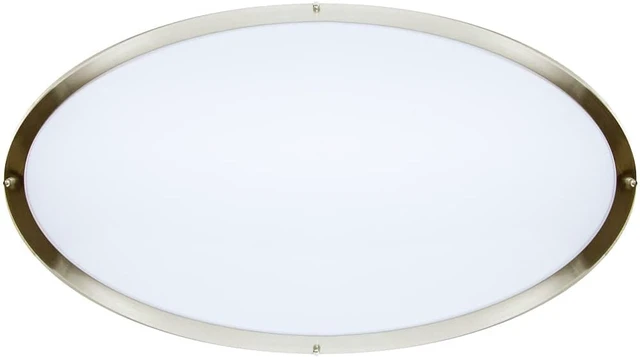 Alt view image 3 of 6 - Maxxima 32" Oval Satin Nickel Flush Mount Ceiling Light, 3 CCT, 5500 Lumens