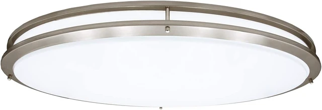 Alt view image 2 of 6 - Maxxima 32" Oval Satin Nickel Flush Mount Ceiling Light, 3 CCT, 5500 Lumens