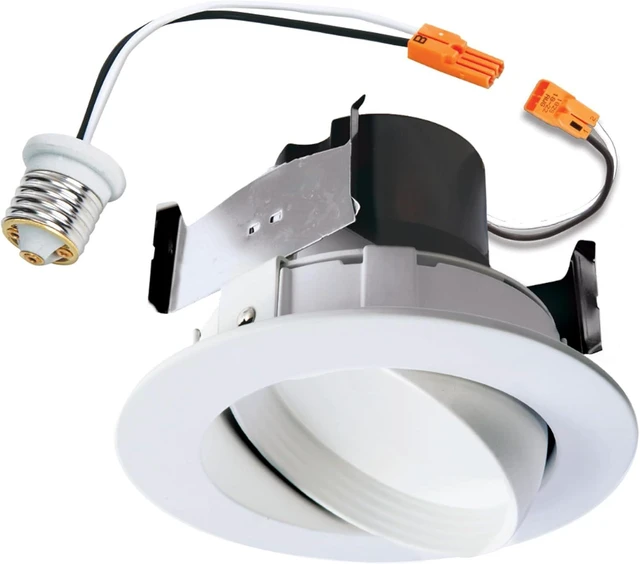Main image of HALO RA 4 Inch Recessed Lighting Adjustable Gimbal LED Light - 1 Pack - Very Wide Flood - 615 Lumens - 3000K Bright White