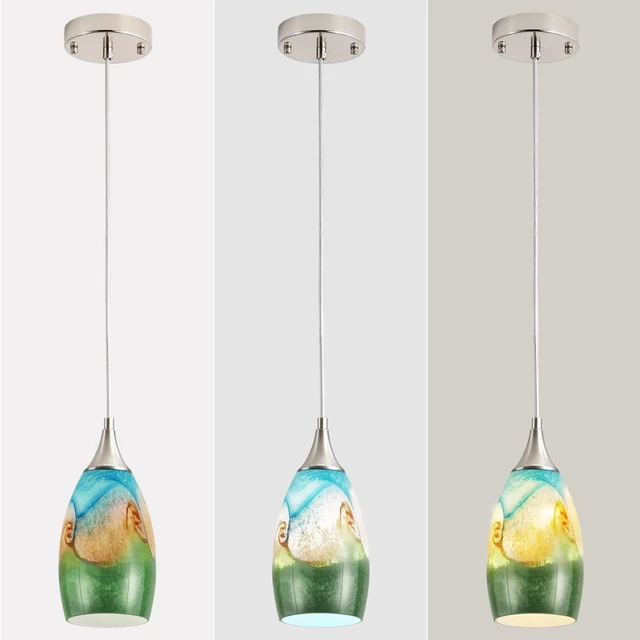 Alt view image 5 of 7 - GLADFRESIT Kitchen Glass Pendant Lighting for Island, 3 Pack
