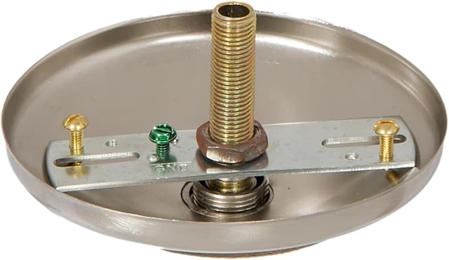Alt view image 2 of 5 - B&P Lamp® Screw Collar Ceiling Light Canopy Plate Kit (Satin Nickel)