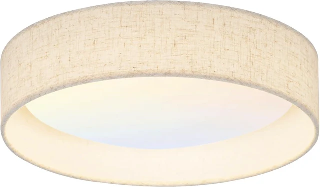 Main image of Modern Linen LED 13 Inch Ceiling Light Fixture with 24W 5CCT, Flush Mount Low Profile Room Lamp, Dimmable Minimalist Lighting for Bedroom, Kitchen, Hallway, Closet, Entryway