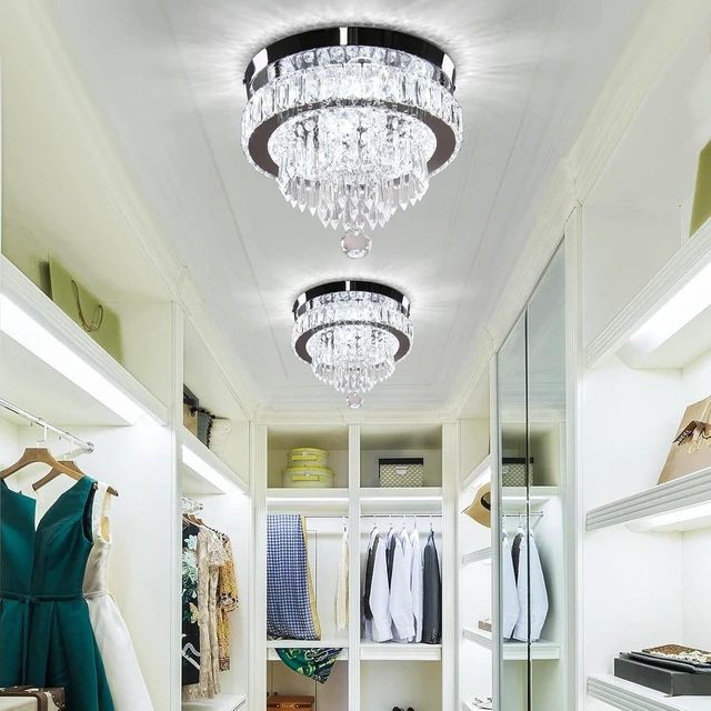Alt view image 3 of 7 - 11.8" Crystal Ceiling Light, Flush Mount, Cool White