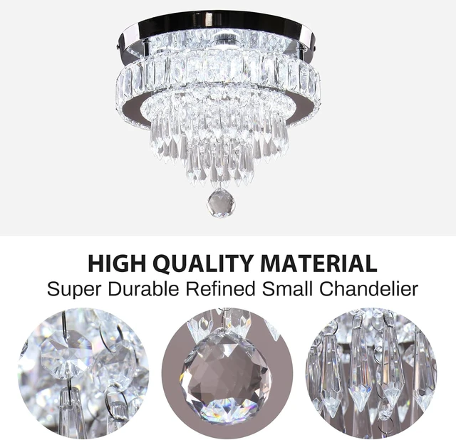 Alt view image 6 of 7 - 11.8" Crystal Ceiling Light, Flush Mount, Cool White