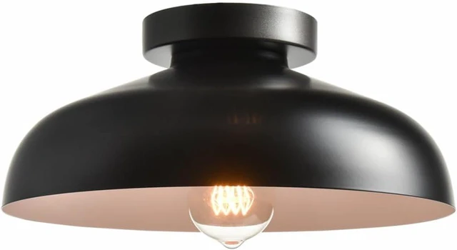 Main image of DIRYZON Flush Mount Ceiling Light, 12-Inch Industrial Black Ceiling Light