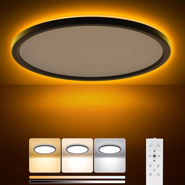 Main image of 15 Inch LED Flush Mount Ceiling Light with Remote, 36W 3600LM 1800K/2700K/4000K/6500K Dimmable Ceiling Light with Night Light Low Profile Wired Ceiling lights for Bedroom,Dining Room,Living Room-Black