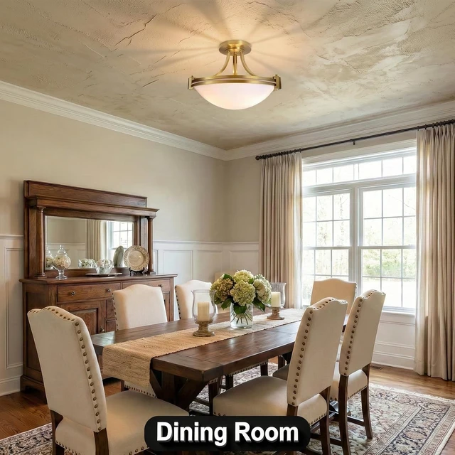 Alt view image 7 of 7 - Bektas Semi Flush Mount Ceiling Light Fixture 12 inch Brushed Gold Light Fixture with Milk Glass for Bedroom Kitchen Bathroom Hallway Foyer Dinning Room Hall Entryway ETL Certified