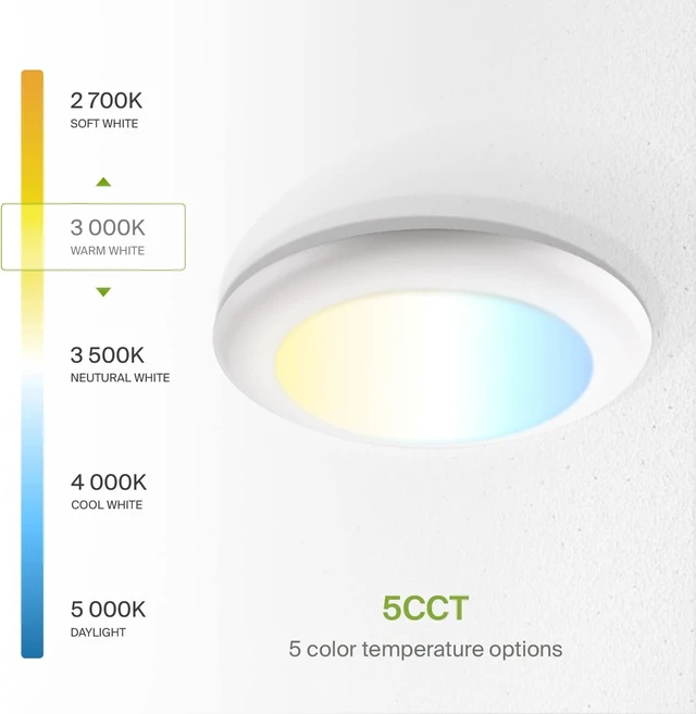 Alt view image 6 of 7 - ASD 12 Pack LED Disk Lights 6 Inch, 5CCT Flush Mount Ceiling Light Fixture