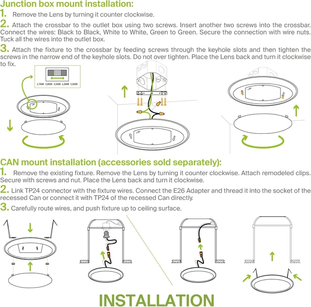Alt view image 7 of 7 - ASD 12 Pack LED Disk Lights 6 Inch, 5CCT Flush Mount Ceiling Light Fixture
