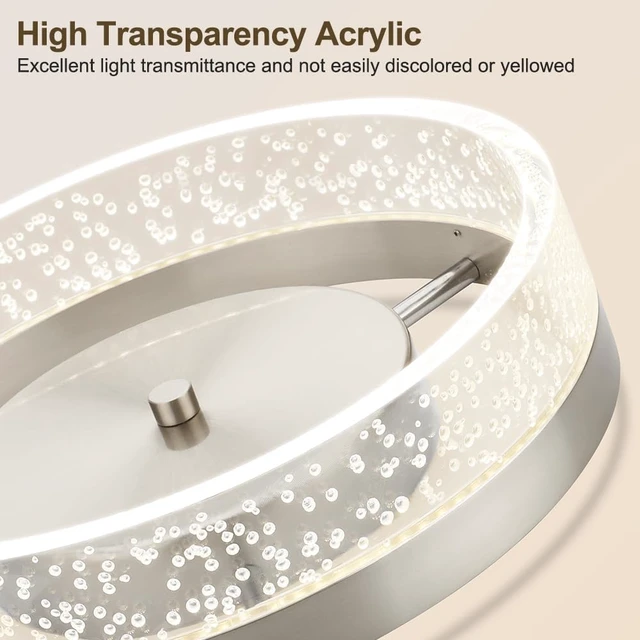 Alt view image 3 of 7 - 12'' Modern Ceiling Light Flush Mount, Clear Bubble Acrylic, 4000K