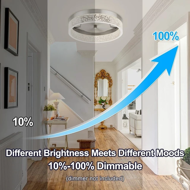 Alt view image 4 of 7 - 12'' Modern Ceiling Light Flush Mount, Clear Bubble Acrylic, 4000K